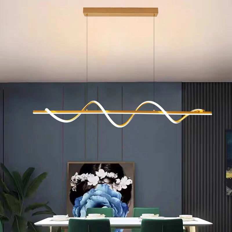 Modern Kitchen Island Chandelier - Nordic Style LED Lighting with Seamless Dimming Control