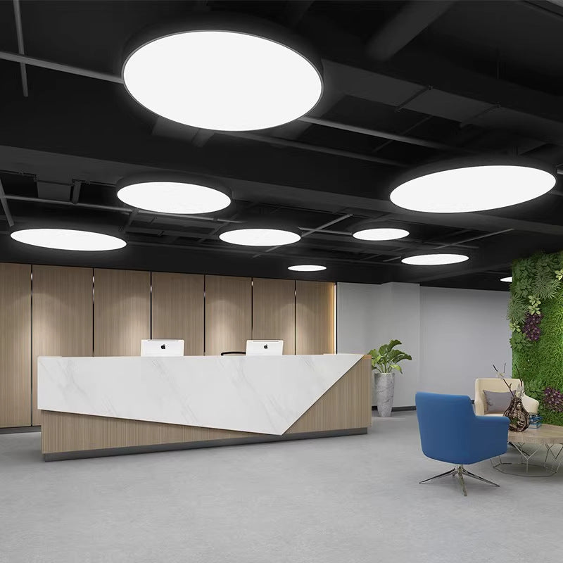 Modern Round Pendant LED Luminaires – Suspended Office Lighting for Workspace