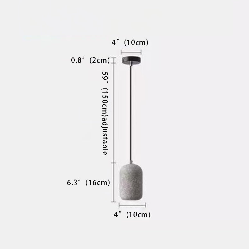 Nordic Cement Cylinder Pendant Light ,LED Hanging Lamp for Kitchen Island & Dining Room