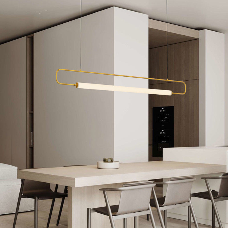 Minimalist Black/Gold LED Bar Pendant: Contemporary Style for Bars, Kitchens & Dining