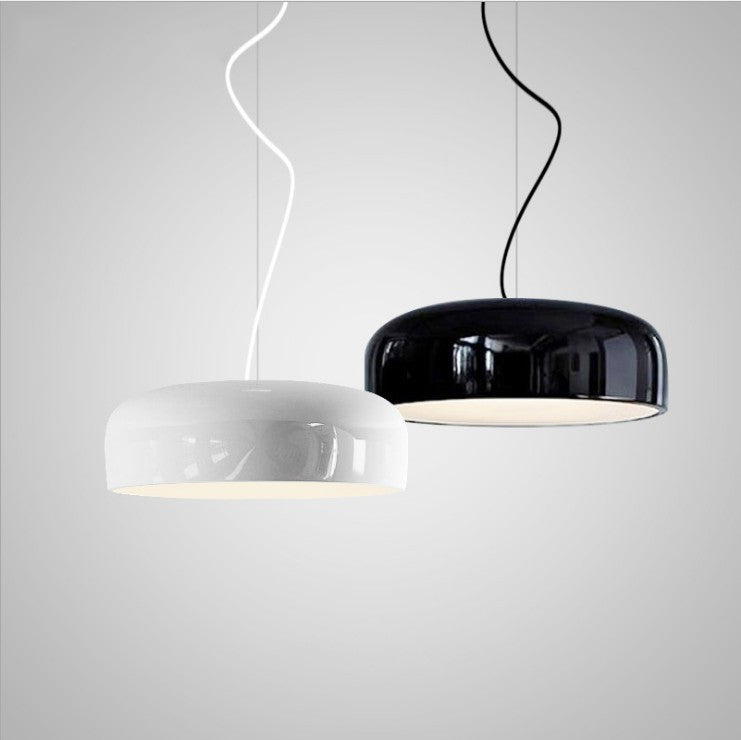 Smithfield Modern Aluminum Pendant Light , Black/White Hanging Fixture