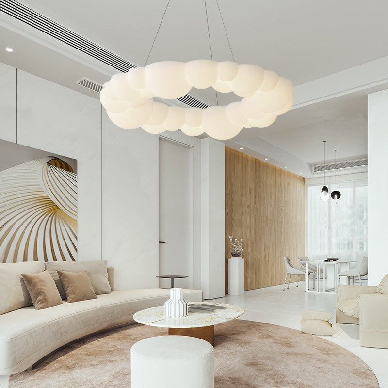 Bubble Cloud LED Ceiling Light - Nordic Stepless Dimming Chandelier with Creative Floating Design