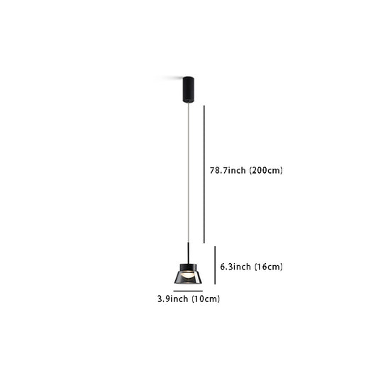 1/2-Light Smoked Gray Glass Pendant Lamp - LED Island Chandelier, Black Hanging Light for Bedroom
