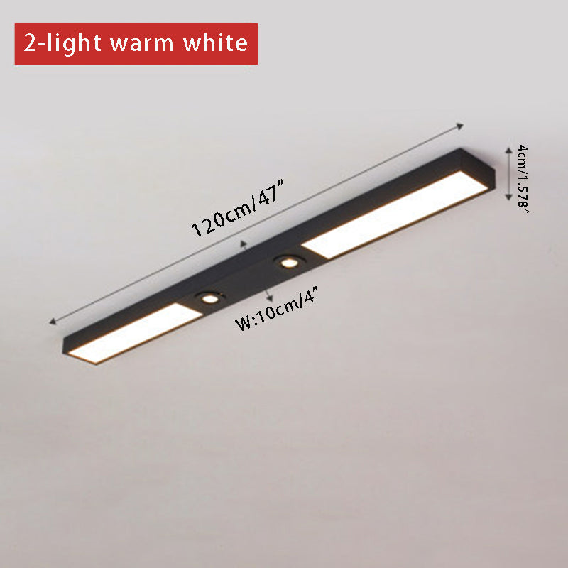 Linear LED Flush Mount Ceiling Light - Modern Black Slim Profile Spotlight Fixture