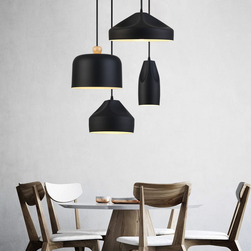 Pleat Box 1-Light LED Pendant Light , Black/White Aluminum Hanging Fixture
