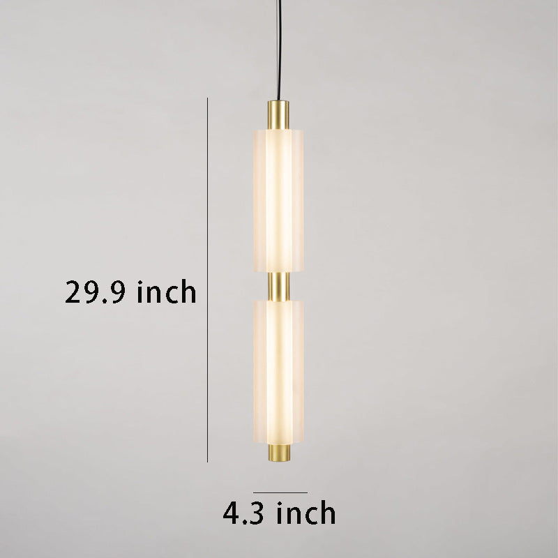 Modern 1/2/3-Head Acrylic Cylinder Pendant Lights – Gold/Black Hanging Lamps