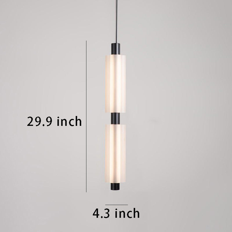 Modern 1/2/3-Head Acrylic Cylinder Pendant Lights – Gold/Black Hanging Lamps