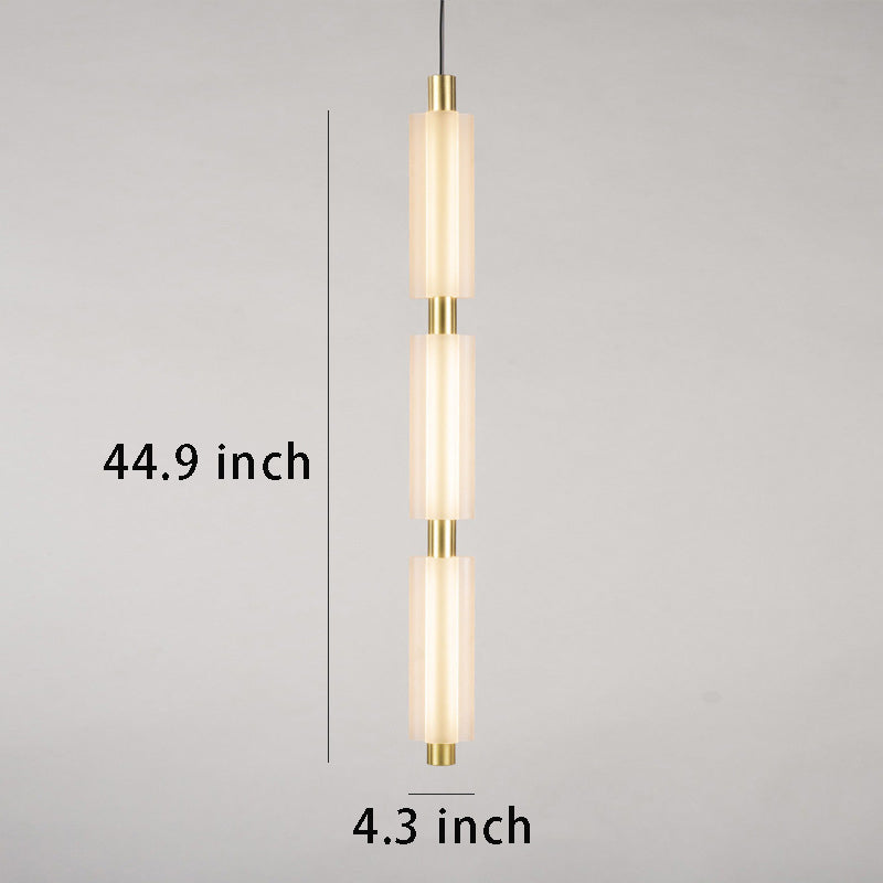 Modern 1/2/3-Head Acrylic Cylinder Pendant Lights – Gold/Black Hanging Lamps