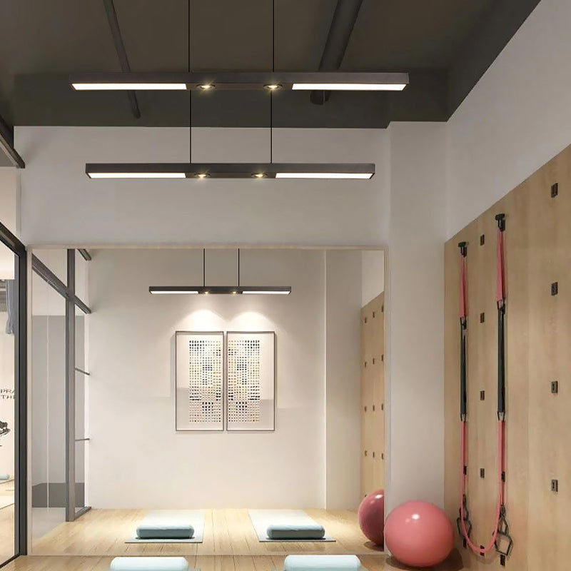 Linear LED Flush Mount Ceiling Light - Modern Black Slim Profile Spotlight Fixture