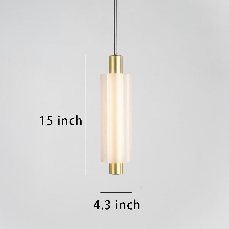 Modern 1/2/3-Head Acrylic Cylinder Pendant Lights – Gold/Black Hanging Lamps