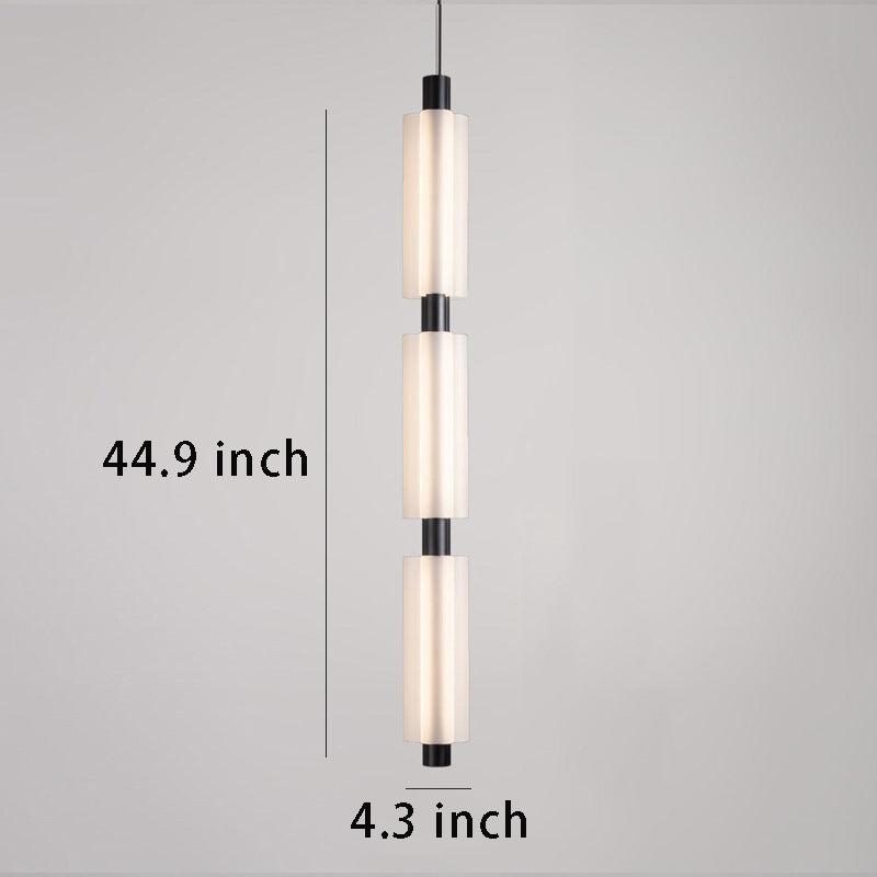 Modern 1/2/3-Head Acrylic Cylinder Pendant Lights – Gold/Black Hanging Lamps