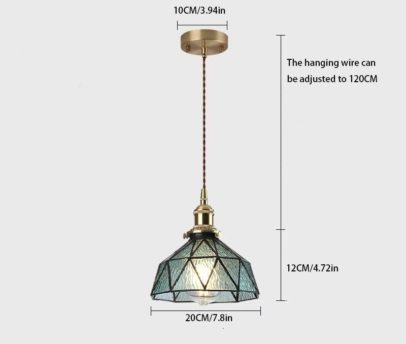 Vintage Stained Glass Pendant Light: Elegant Hanging Ceiling Fixture for Timeless Charm